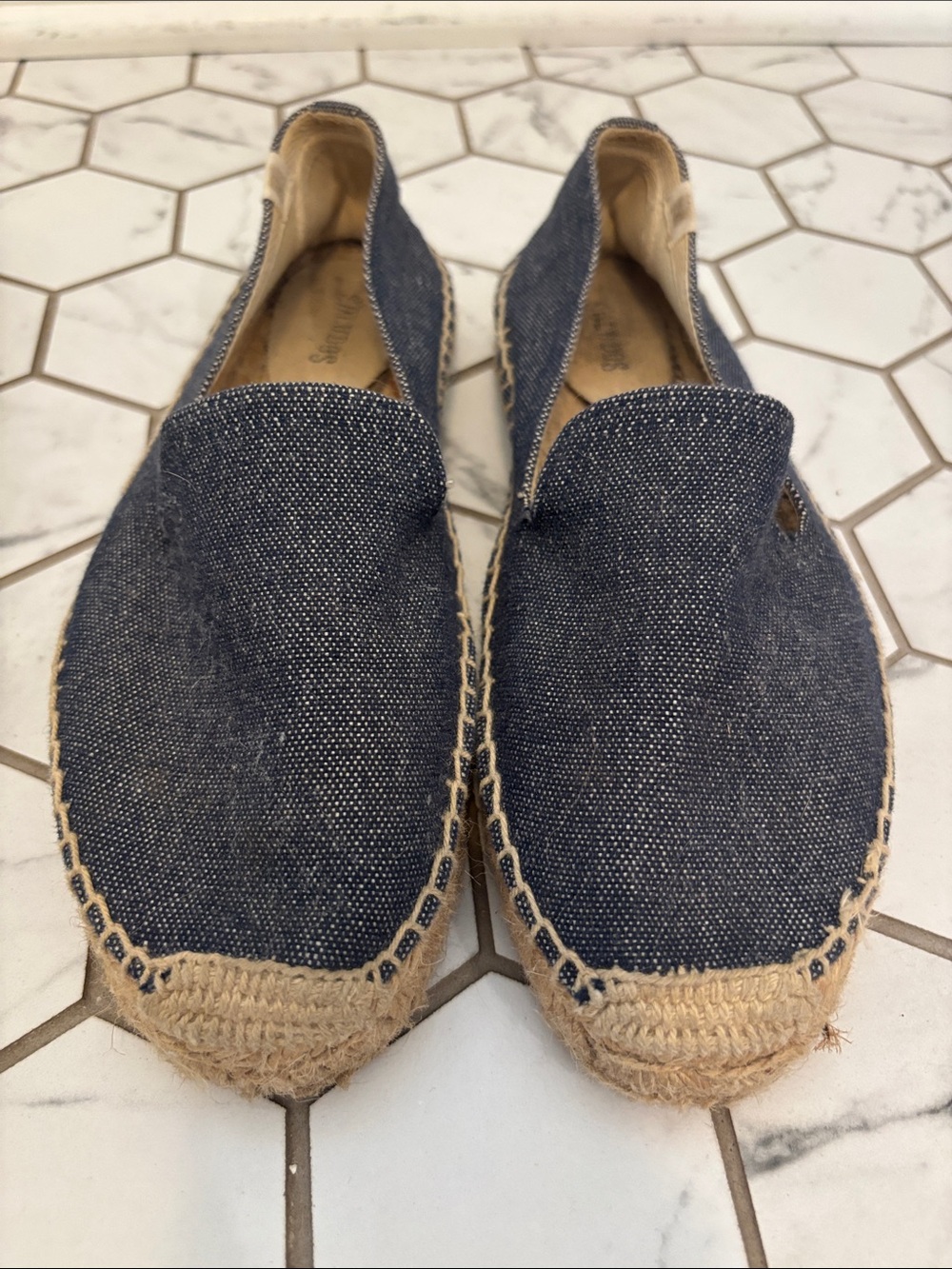 Women’s Navy Canvas Espadrilles - Casual Slip-On